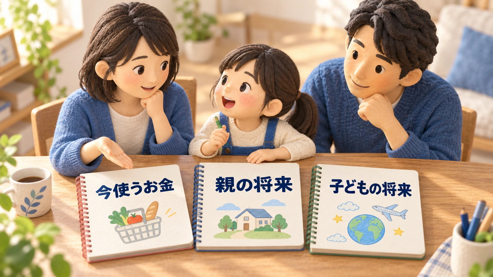 今使うお金・親の将来・子どもの将来を分けて考える家族